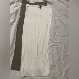 Forever 21 Maxi Skirts White and Green